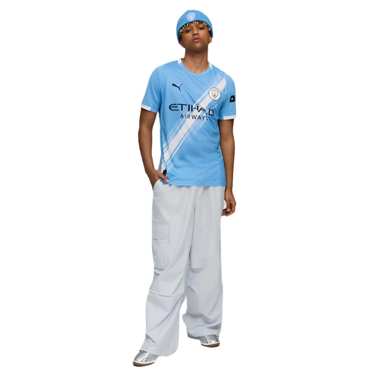 Puma Rico Lewis Manchester City Home Jersey 25/26 w/ EPL + Sponsor Patch (Team Light Blue/Puma White)