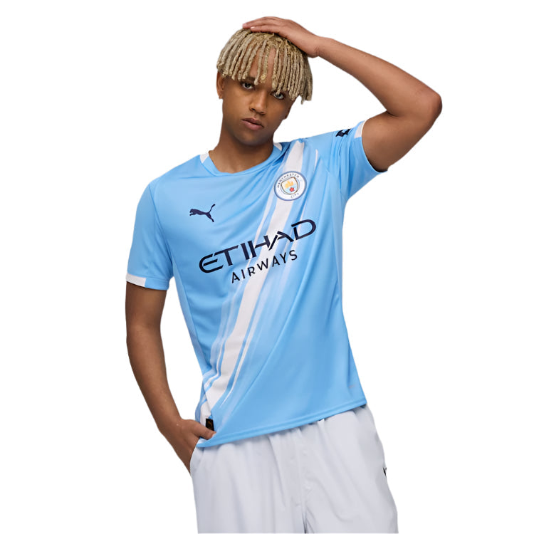 Puma Rico Lewis Manchester City Home Jersey 25/26 w/ EPL + Sponsor Patch (Team Light Blue/Puma White)