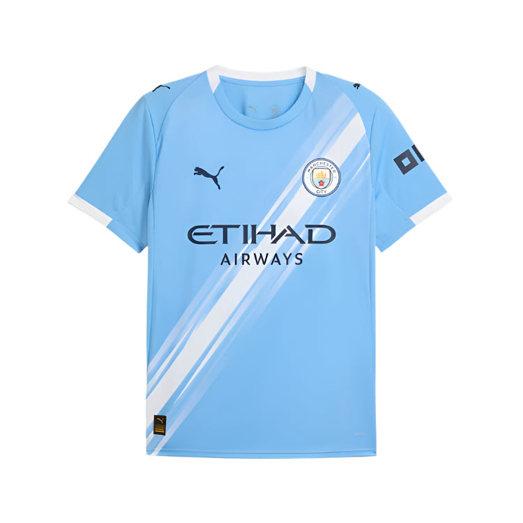 Puma Rico Lewis Manchester City Home Jersey 25/26 w/ EPL + Sponsor Patch (Team Light Blue/Puma White)