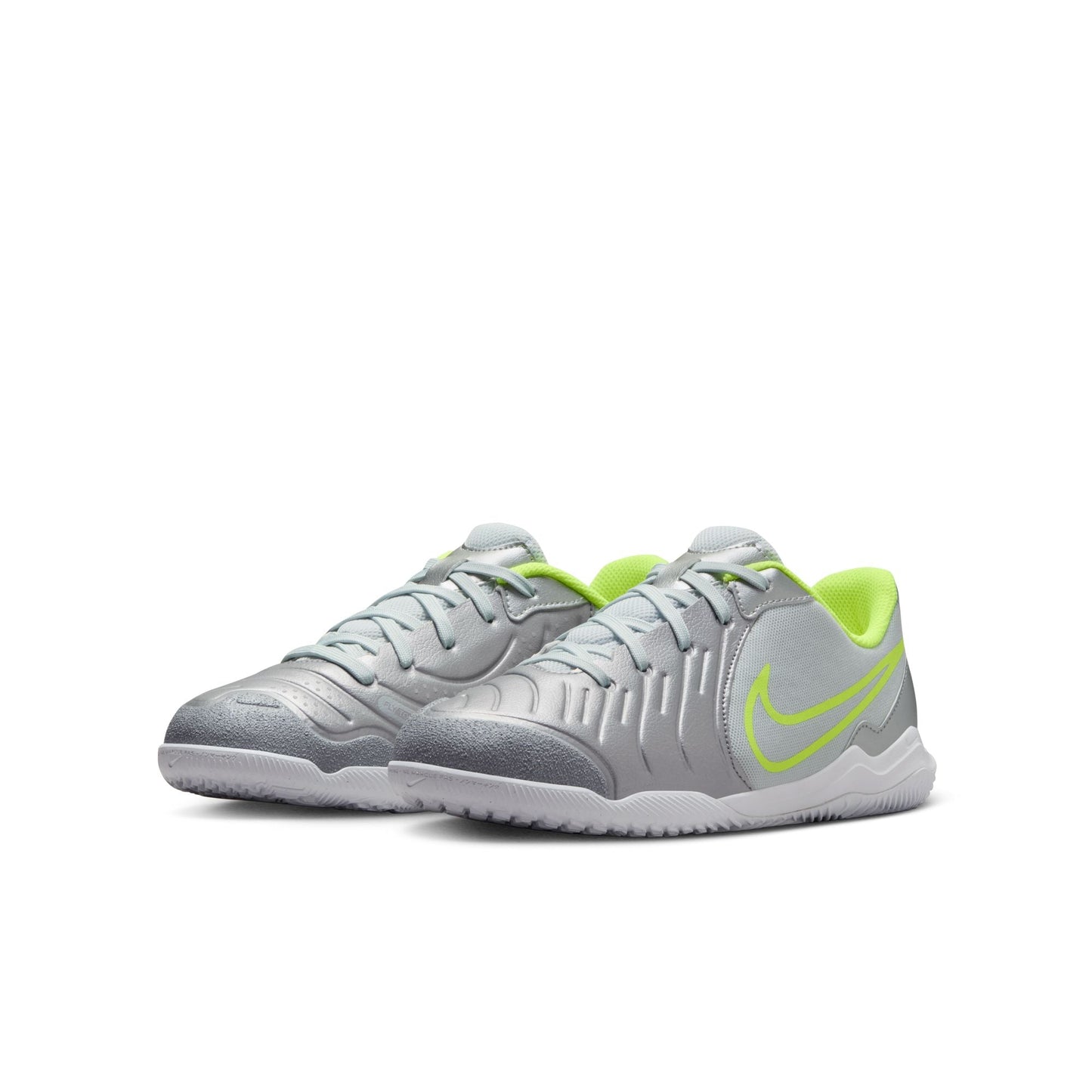 Nike Junior Tiempo Legend 10 Academy Indoor- Metallic Silver/Black-Volt