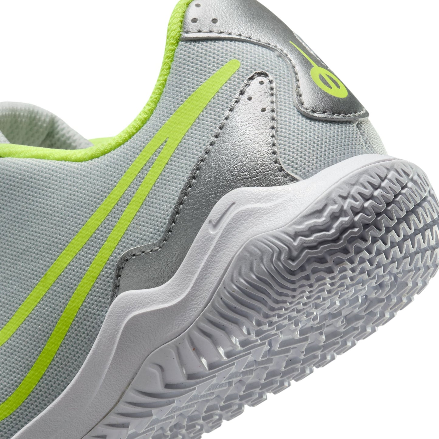 Nike Junior Tiempo Legend 10 Academy Indoor- Metallic Silver/Black-Volt