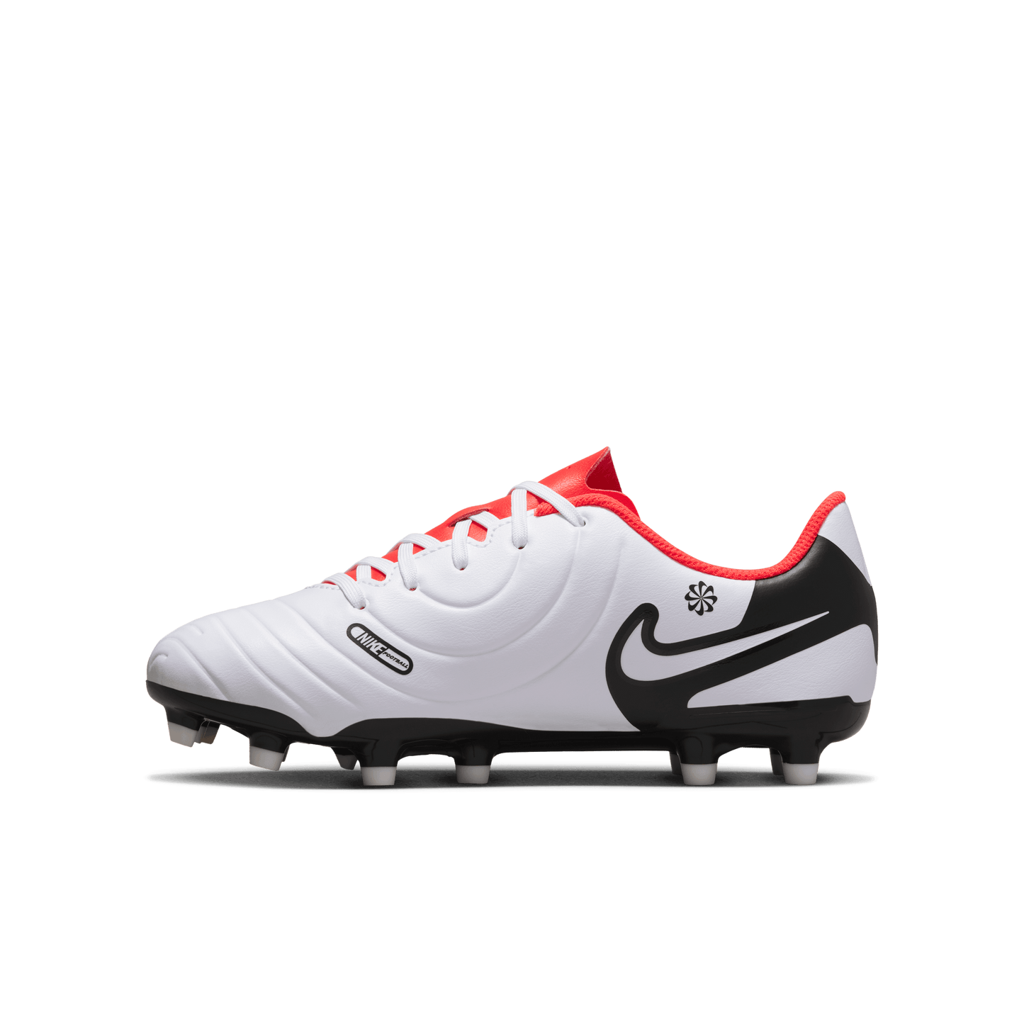 Nike Jr. Tiempo Legend 10 Club FG-WHITE/BLACK/BRIGHT CRIMSON