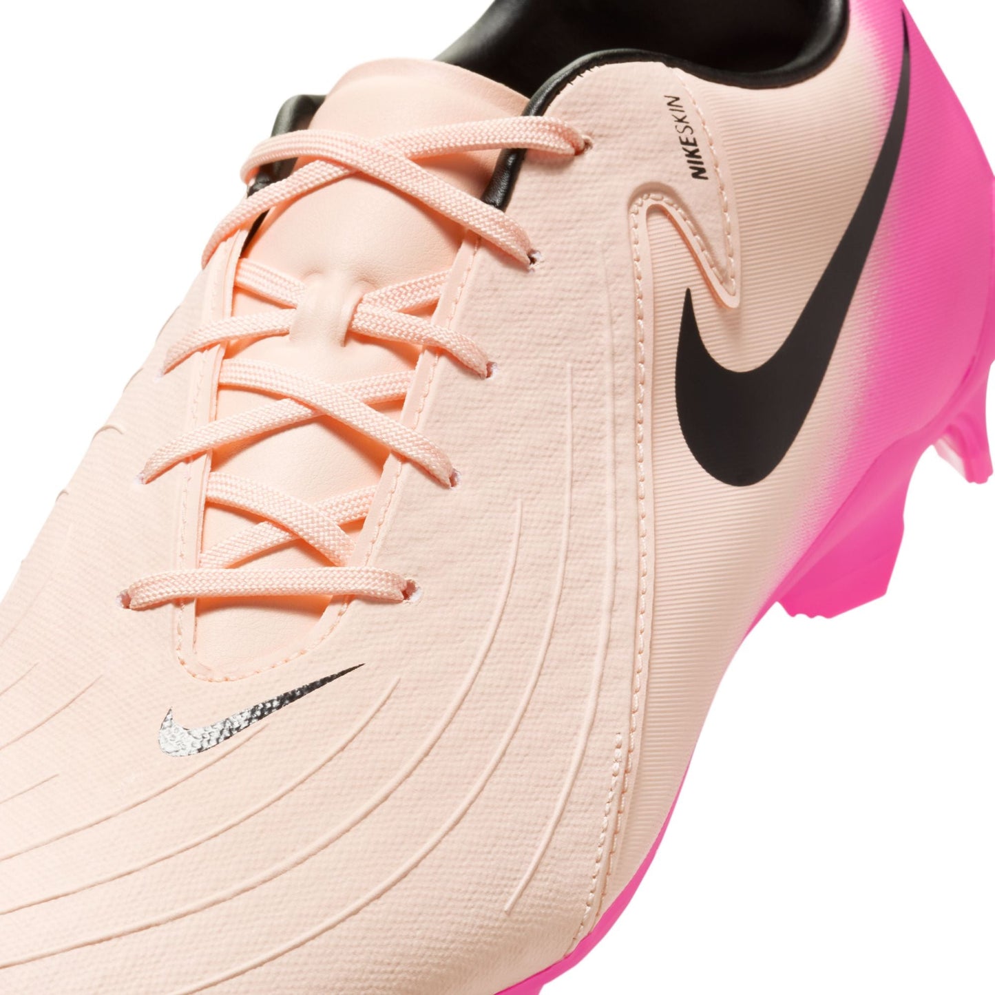 Nike Phantom GX 2 Academy FG Firm Ground Soccer Cleats- Crimson Tint/Black/Pink Blast