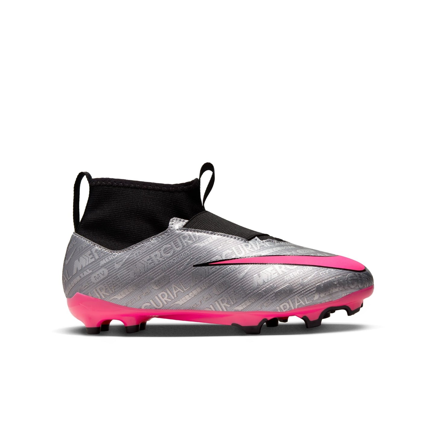 Nike Jr. Zoom Mercurial Superfly 9 Academy FG/MG - Metallic Silver/Black/Volt/Hyper Pink