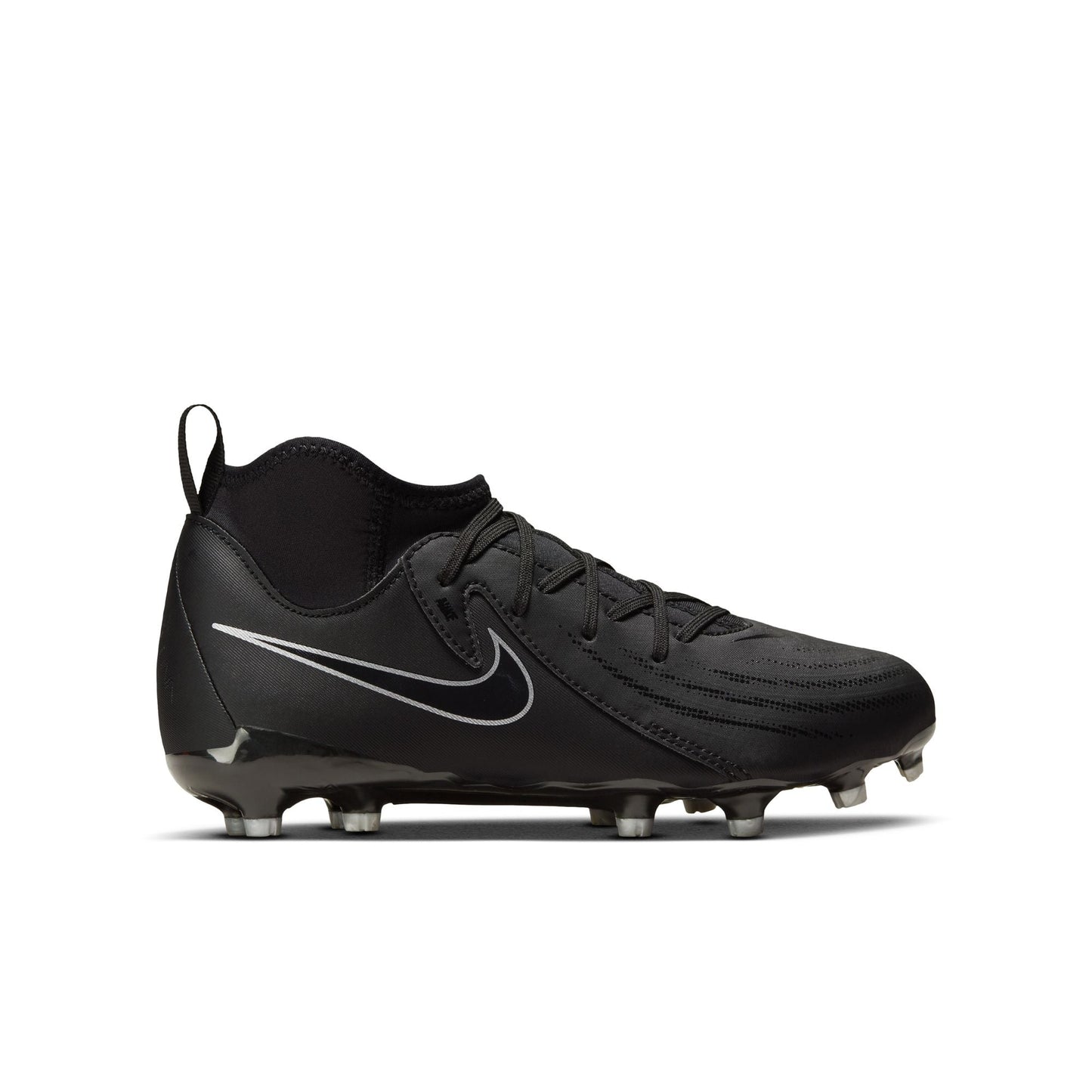 Nike Junior Phantom Luna II Academy FG/MG Soccer Cleat - Black/Black