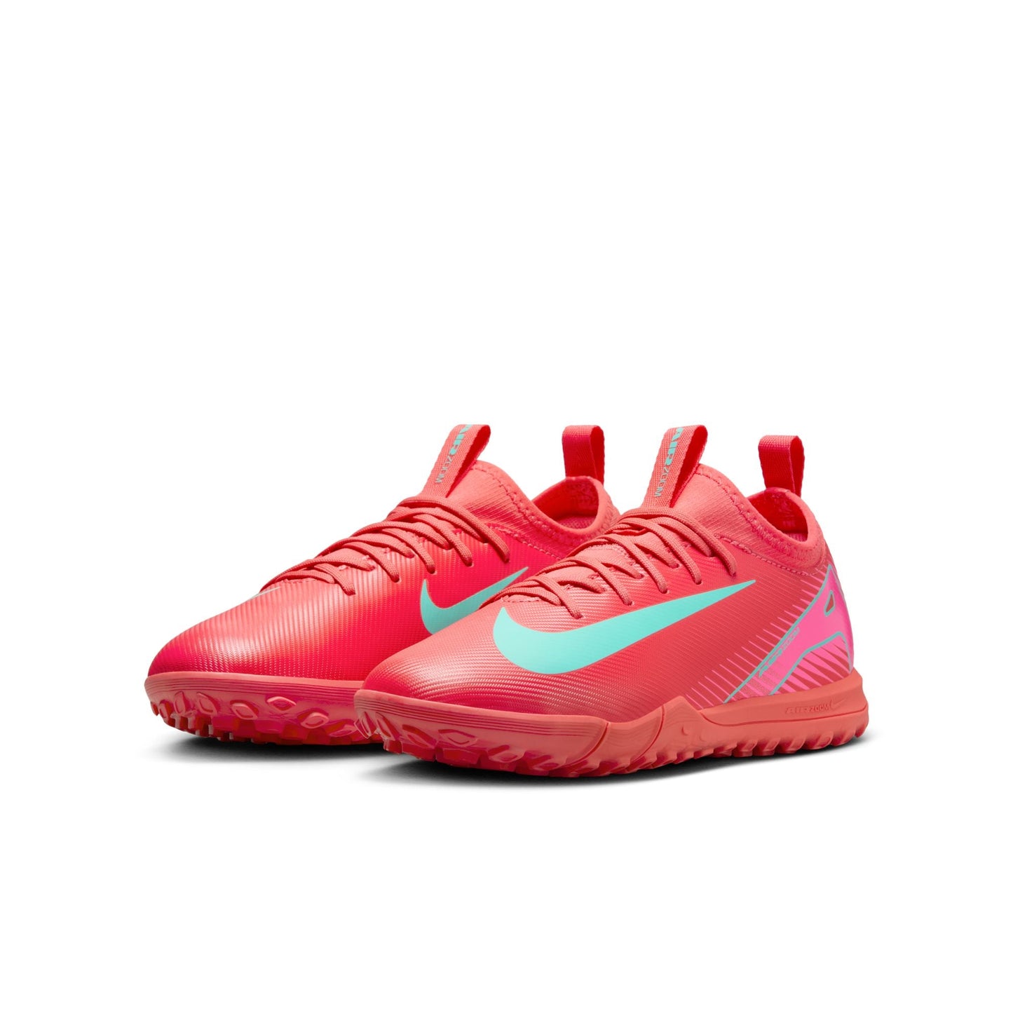 Nike Junior Zoom Mercurial Vapor 16 Academy TF Turf Soccer Cleats -Ember Glow/Aurora Green