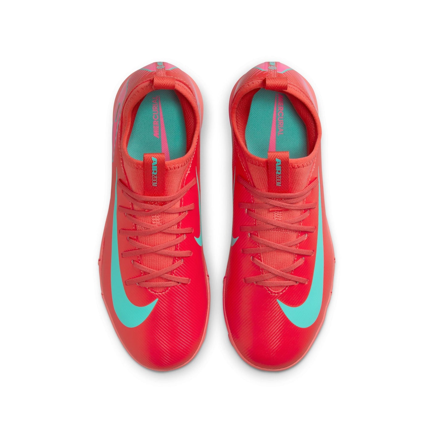 Nike Junior Zoom Mercurial Vapor 16 Academy TF Turf Soccer Cleats -Ember Glow/Aurora Green