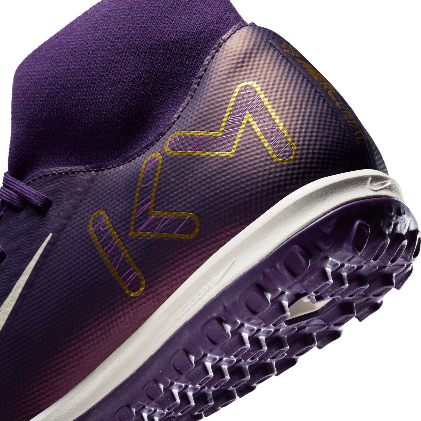Nike Air Zoom Mercurial Superfly 10 Academy "Kylian Mbappé" TF Turf Soccer Cleats - Grand Purple/Pale Ivory