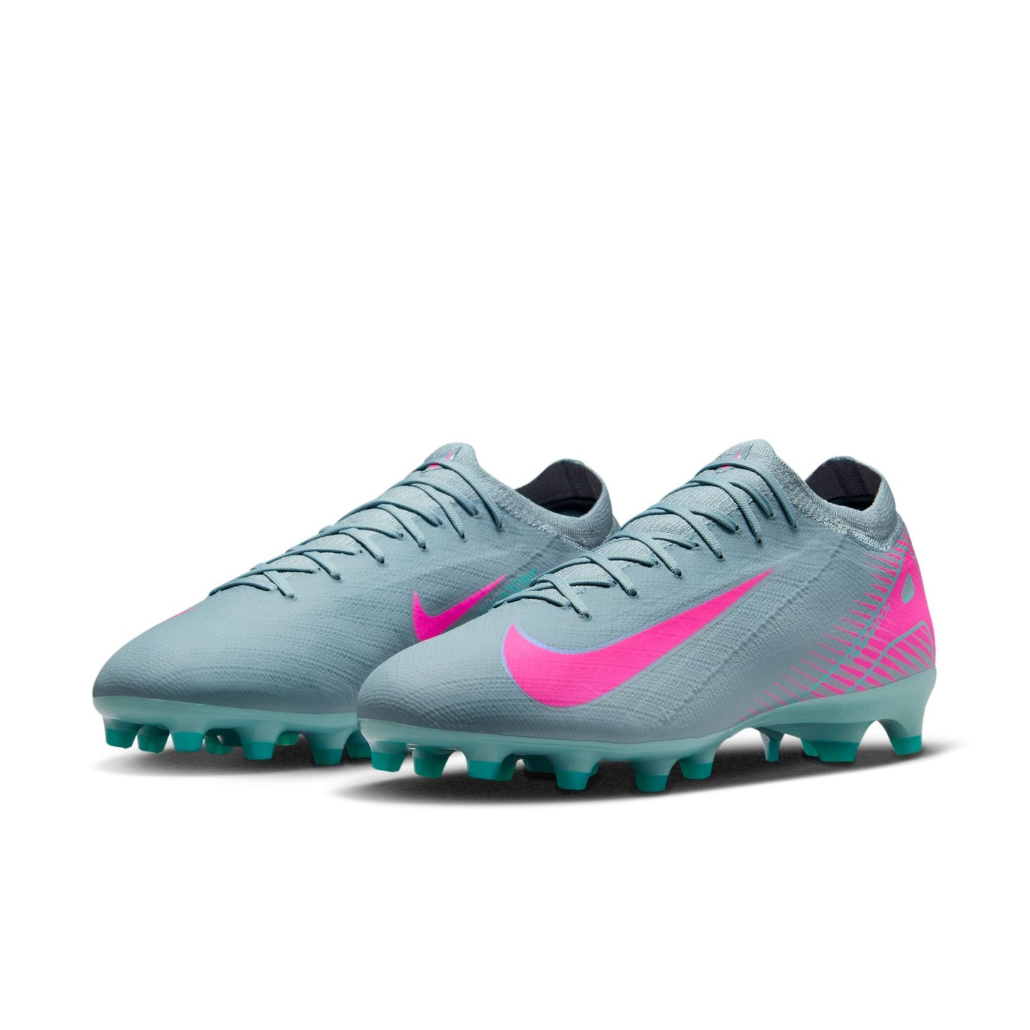 Nike Air Zoom Mercurial Vapor 16 Pro AG Artificial Ground Soccer Cleats- Ocean Cube/Pink Blast
