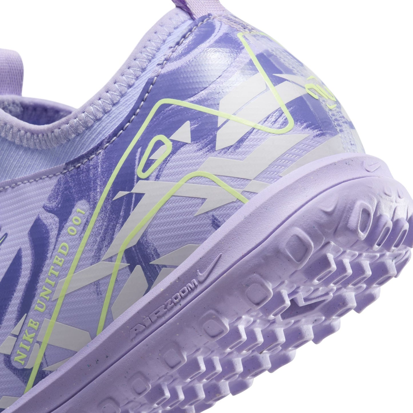 Nike United Junior Mercurial Vapor 16 Academy TF Turf Soccer Cleats -Purple Agate/Barely Volt