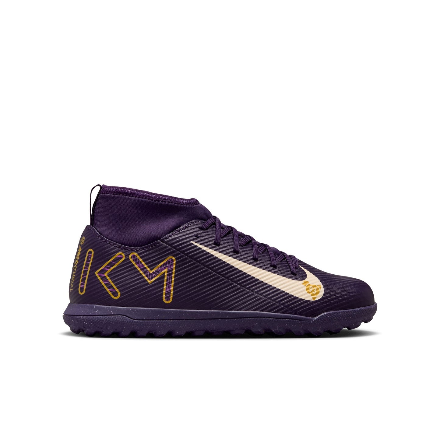 Nike Jr. Mercurial Superfly 10 Club "Kylian Mbappé" TF Turf Soccer Cleats- Grand Purple/Pale Ivory