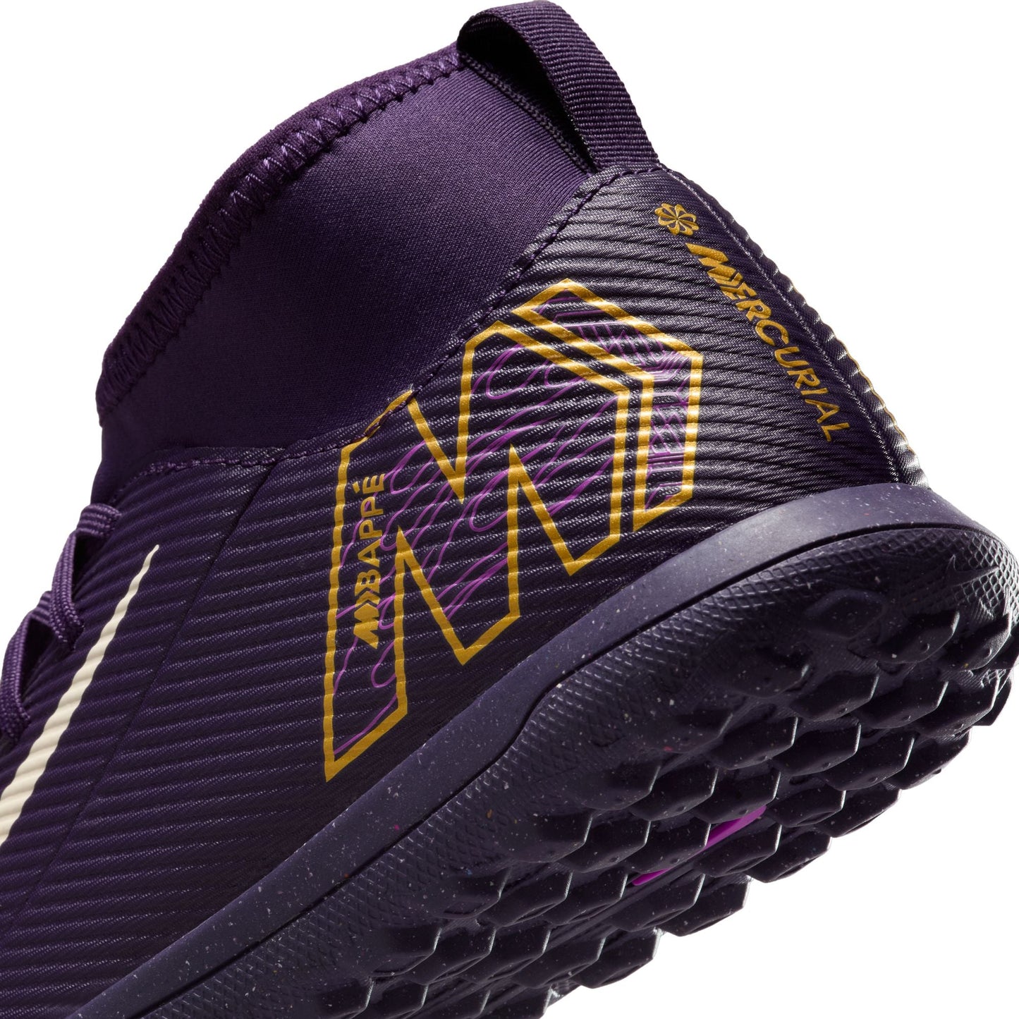 Nike Jr. Mercurial Superfly 10 Club "Kylian Mbappé" TF Turf Soccer Cleats- Grand Purple/Pale Ivory