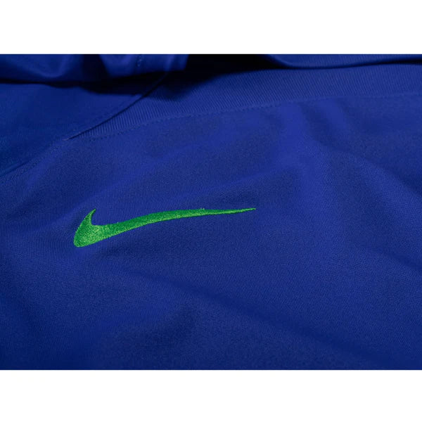 Nike Brazil Away Jersey 22/23 w/ World Cup 2022 Patches (Paramount Blue/Green Spark)