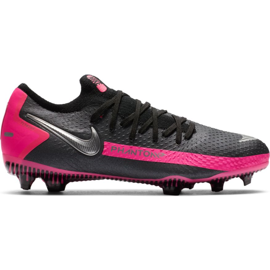 Nike Jr. Phantom GT Pro FG- BLACK/METALLIC SILVER-PINK BLAST