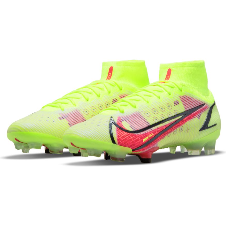 Nike Mercurial Superfly 8 Elite FG- VOLT/BRIGHT CRIMSON-BLACK