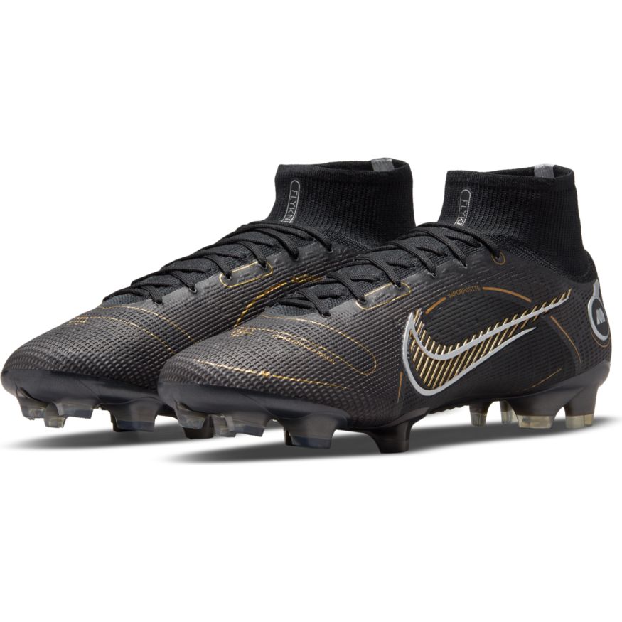 Nike Mercurial Superfly 8 Elite FG- BLACK/METALLIC GOLD/METALLIC SILVER