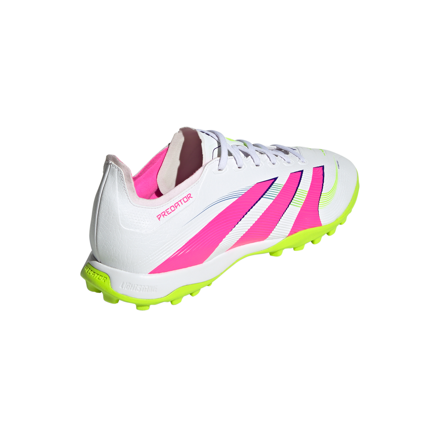 adidas Predator League TF Turf Soccer Cleat -Cloud White / Lucid Pink / Lucid Lemon