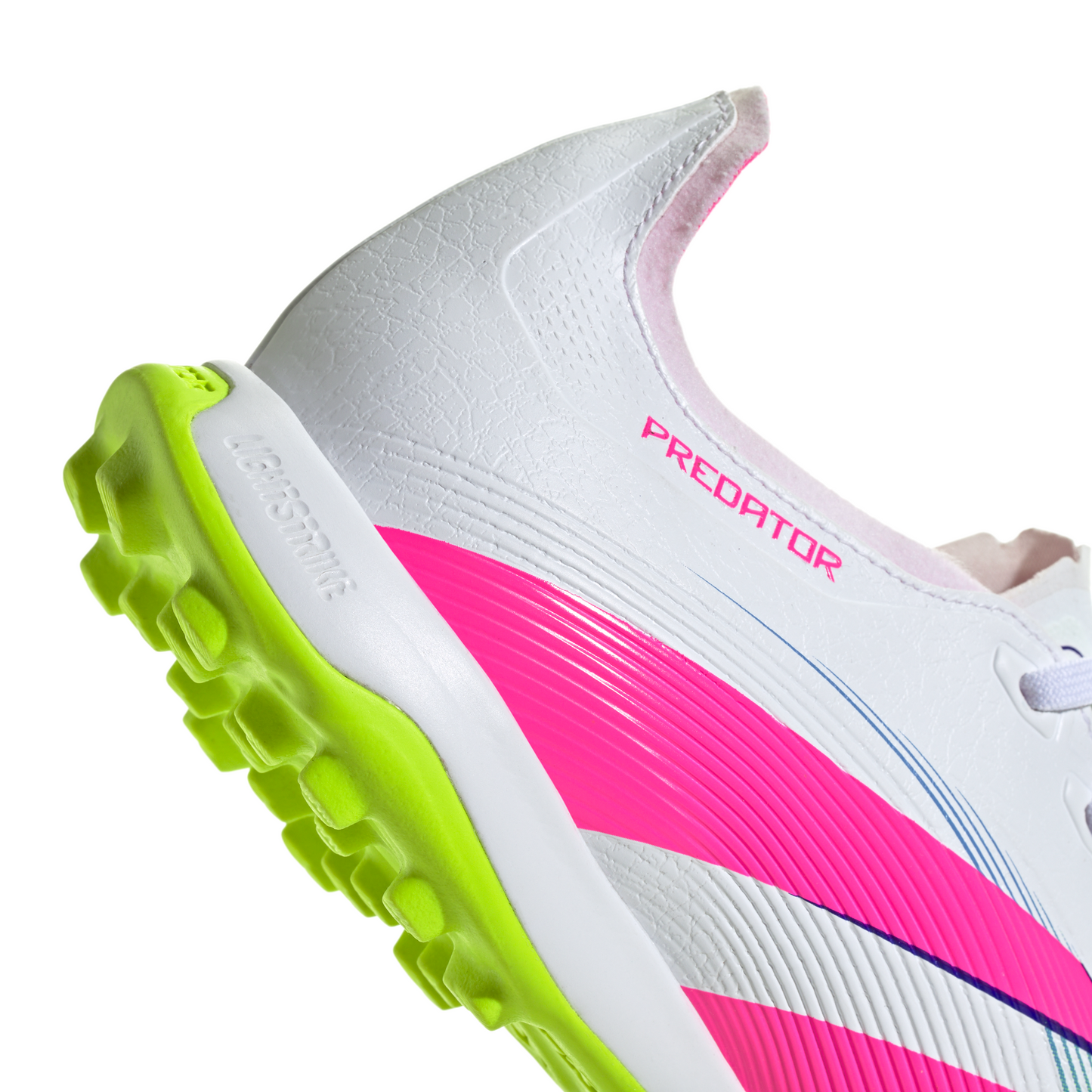 adidas Predator League TF Turf Soccer Cleat -Cloud White / Lucid Pink / Lucid Lemon