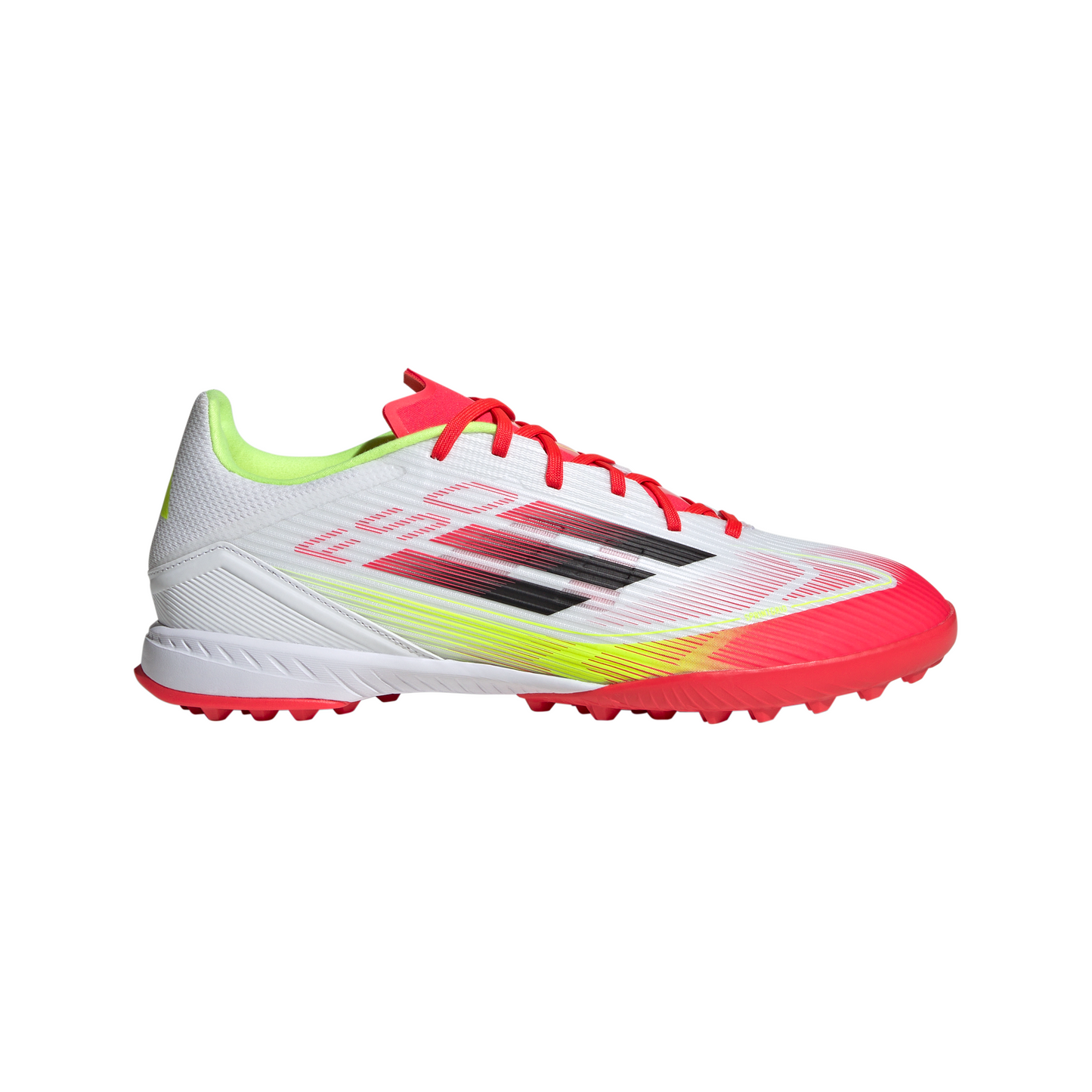 adidas F50 League TF Turf Soccer Cleats- Cloud White/Core Black /Solar Yellow