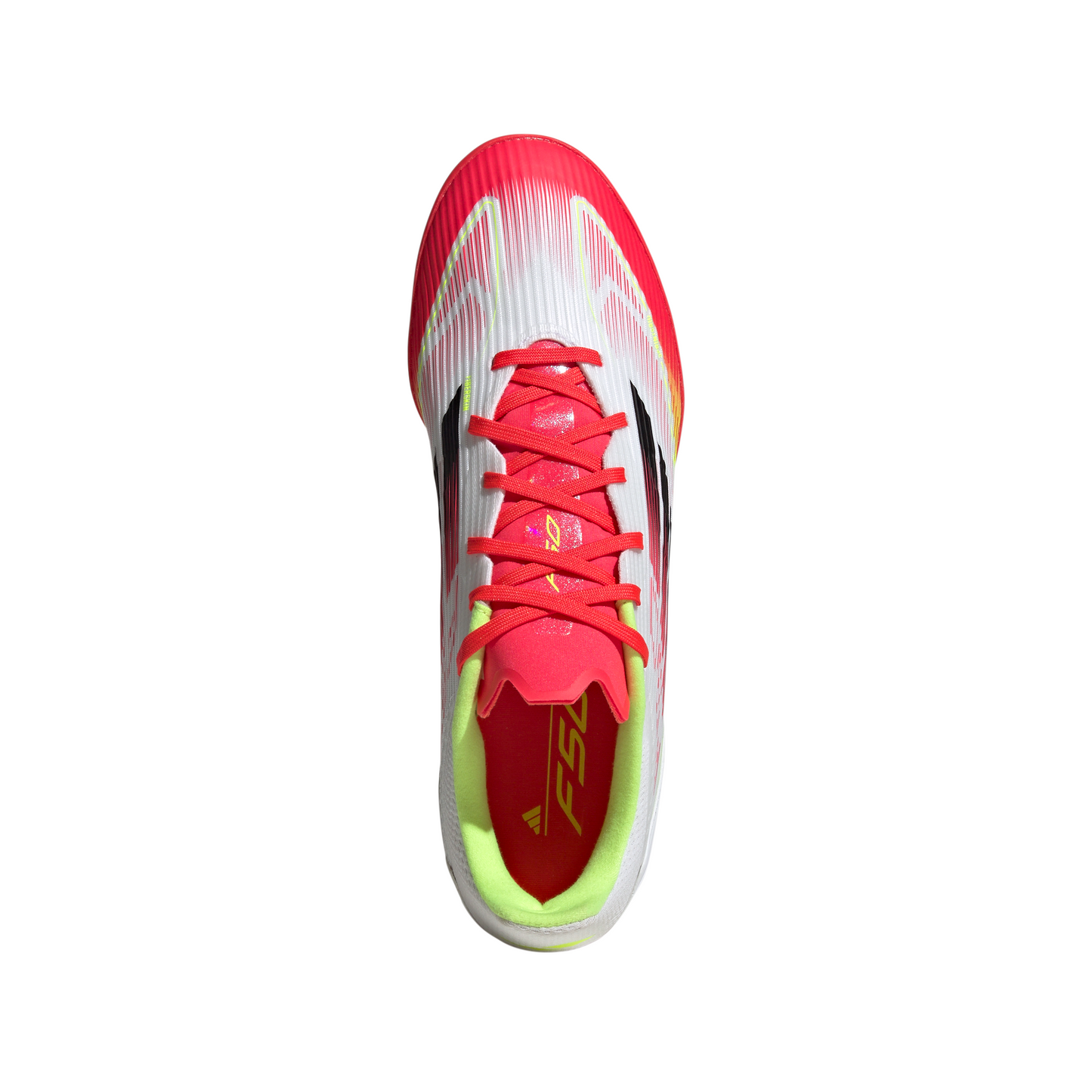 adidas F50 League TF Turf Soccer Cleats- Cloud White/Core Black /Solar Yellow