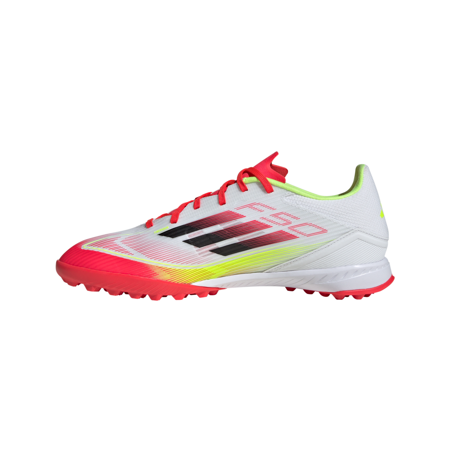 adidas F50 League TF Turf Soccer Cleats- Cloud White/Core Black /Solar Yellow