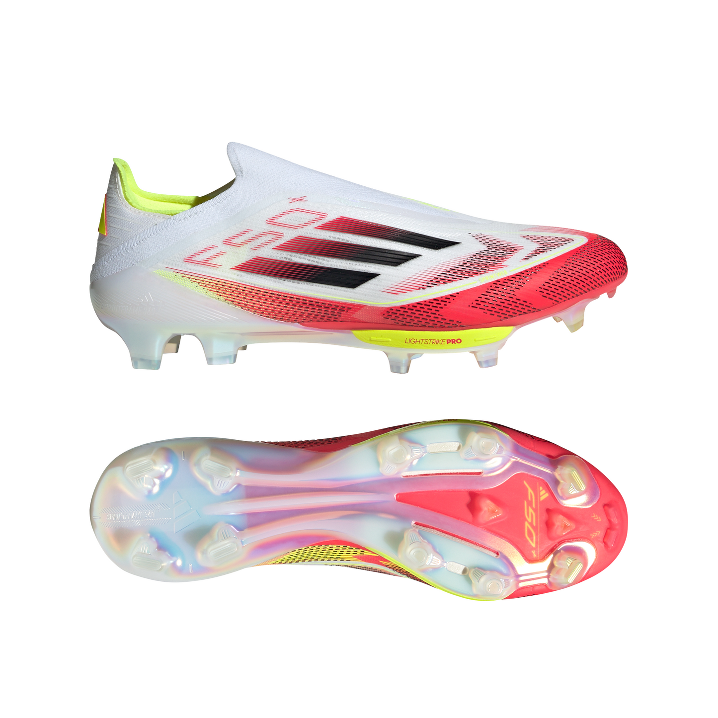 adidas F50 + FG Firm Ground Soccer Cleat- Cloud White / Core Black / Solar Yellow