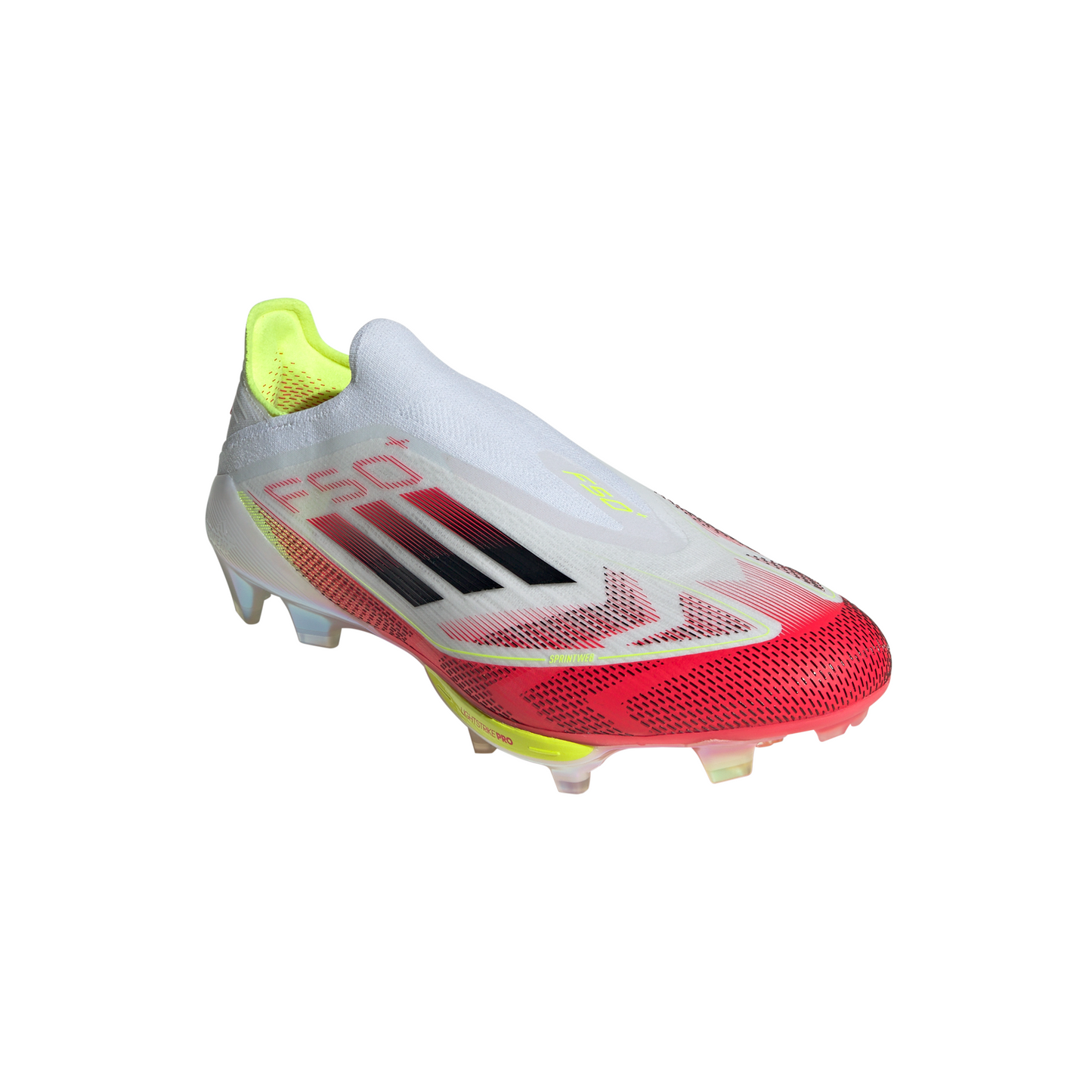 adidas F50 + FG Firm Ground Soccer Cleat- Cloud White / Core Black / Solar Yellow