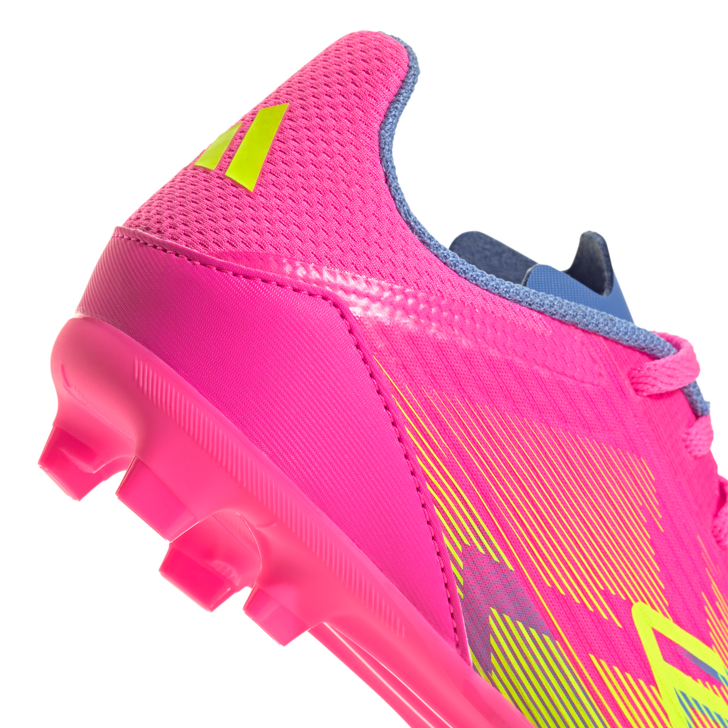 adidas F50 League Junior FG Firm Ground Soccer Cleats - Lucid Pink/Lucid Lemon/Blue Fusion