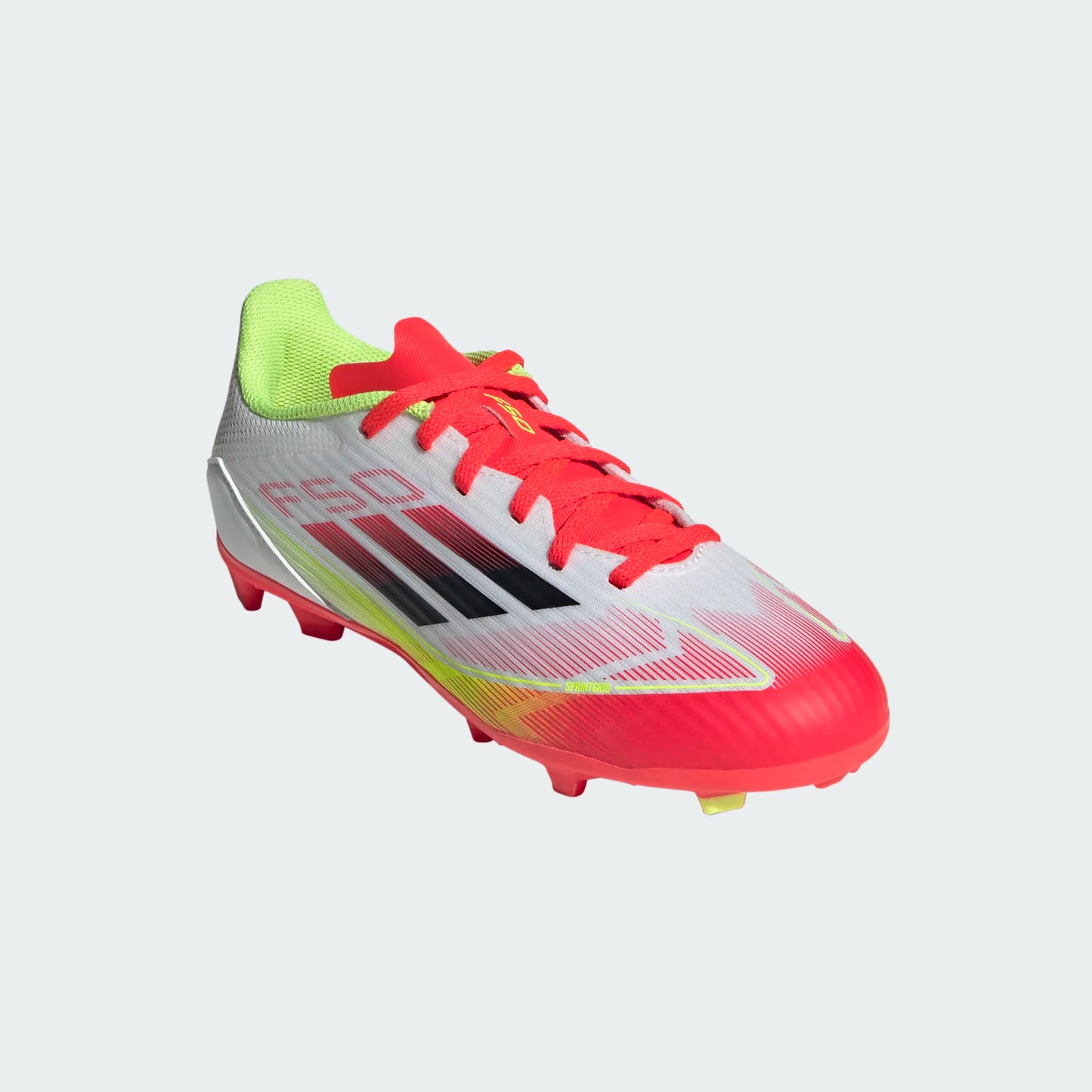 Adidas JR F50 League FG/MG-White/Black/Yellow