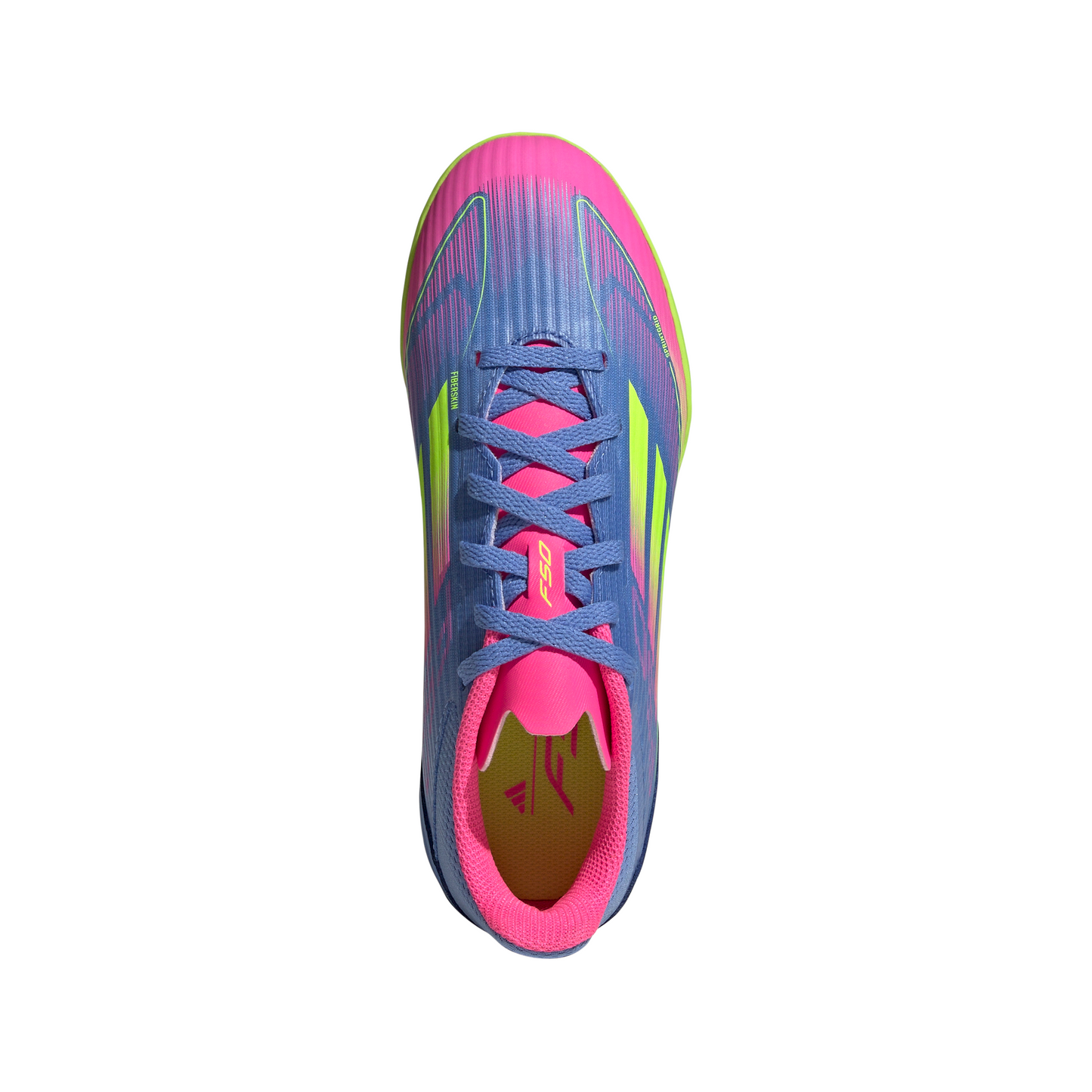 adidas F50 League Junior TF Turf Soccer Cleats- Blue Fusion/Lucid Lemon/ Lucid Pink