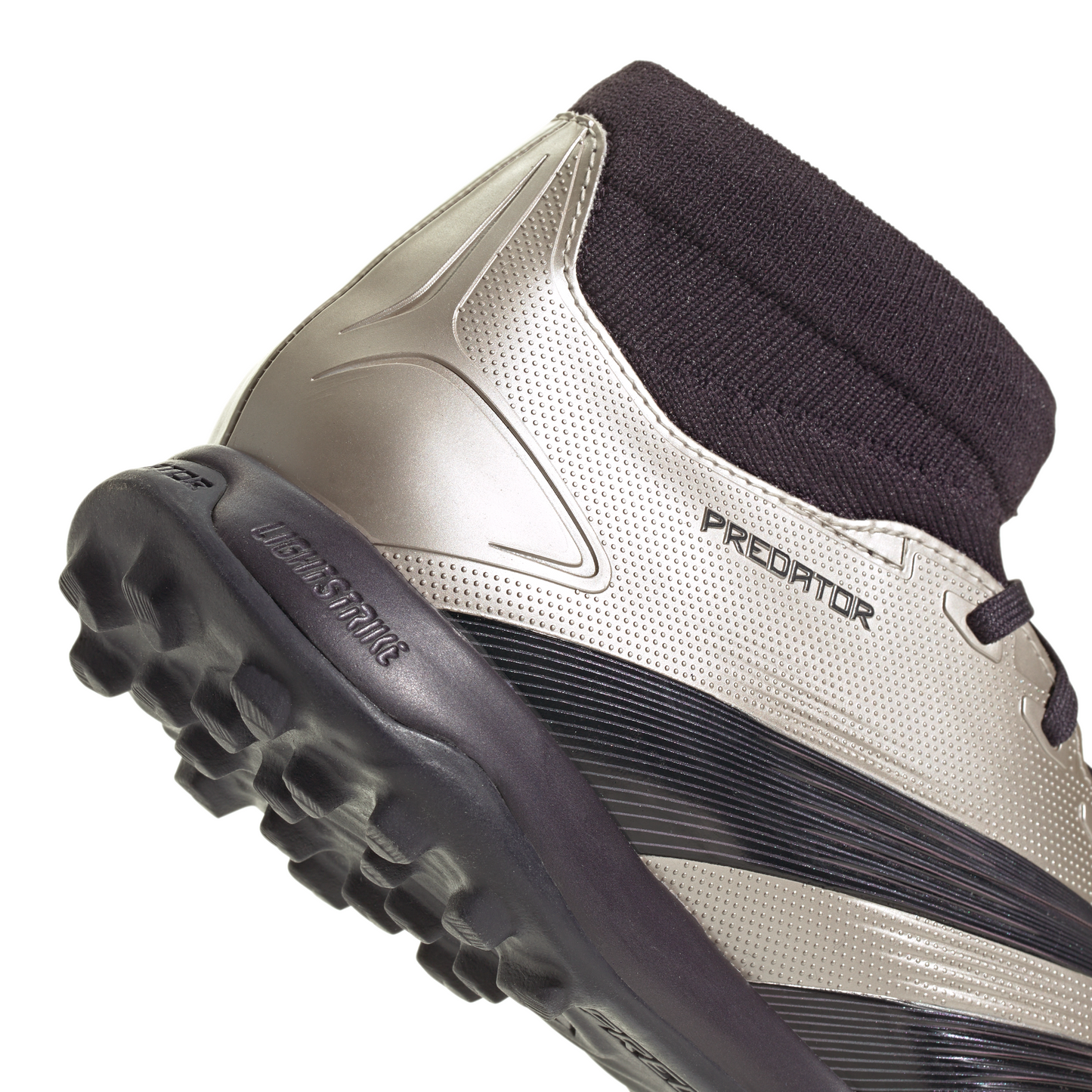 adidas Predator League Turf Soccer Cleat - Platin Metallic/ Aurora Black/ Turbo