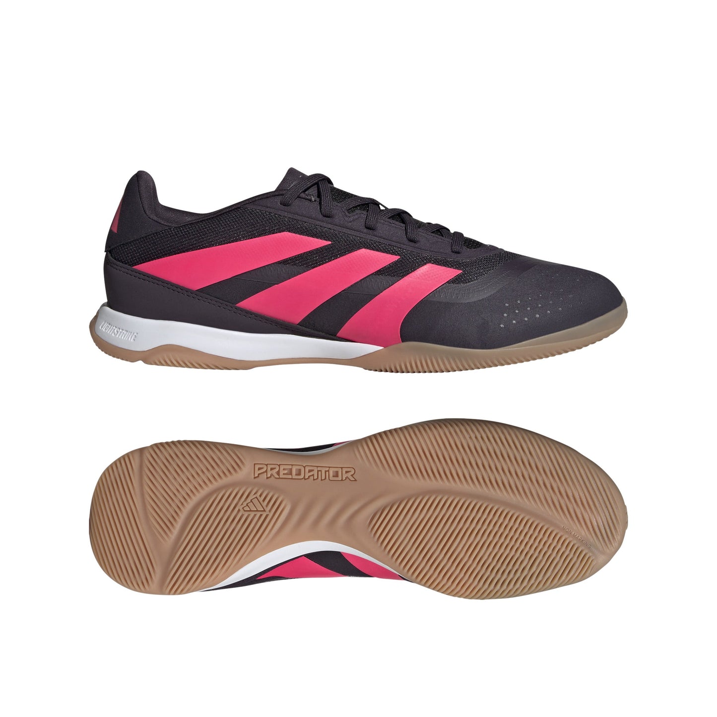adidas Predator League Low IN Indoor Soccer Shoe - Aurora Black/ Turbo/ GUM 3