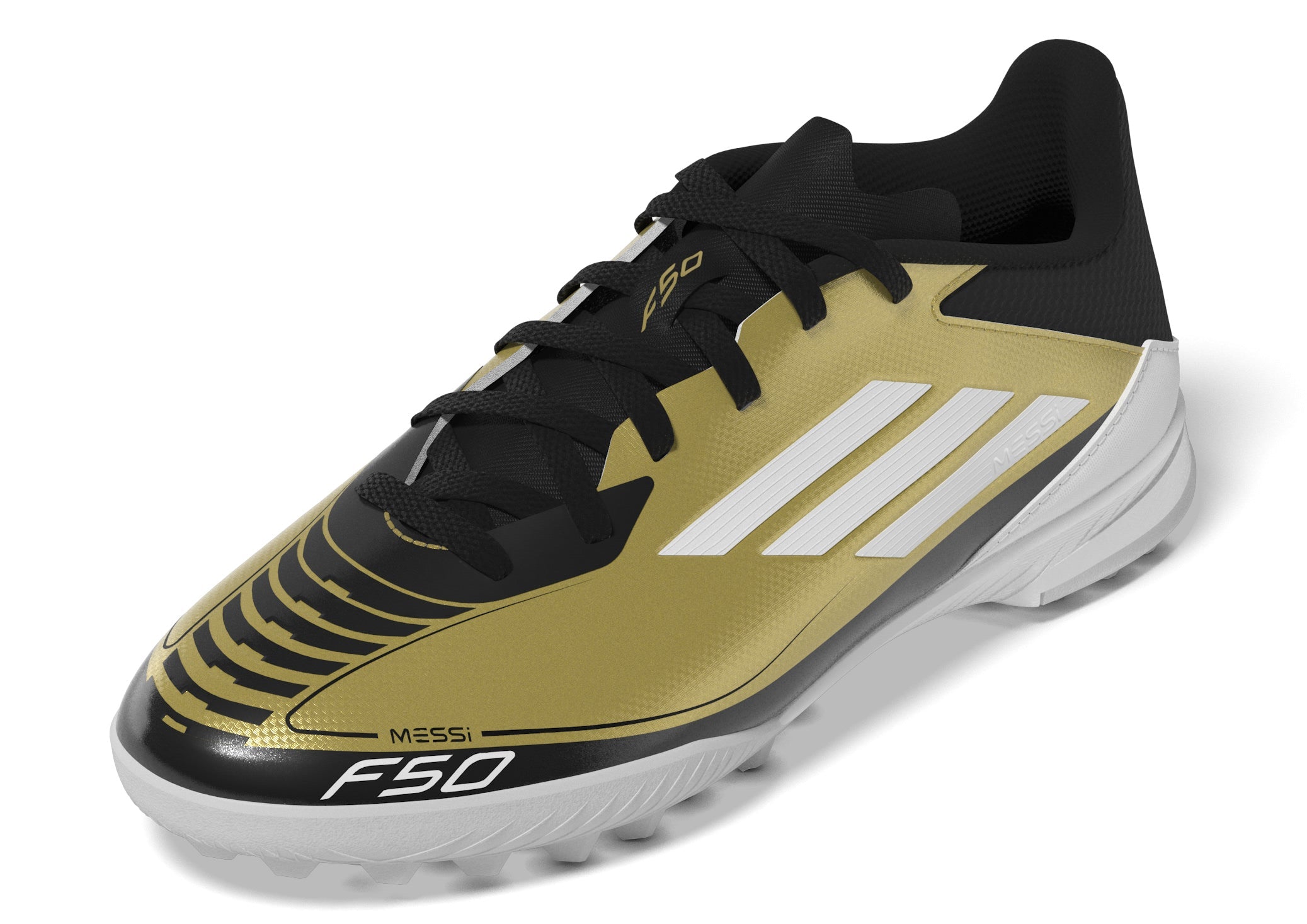adidas F50 League TF J Messi- Gold Metallic/Cloud Black/ White