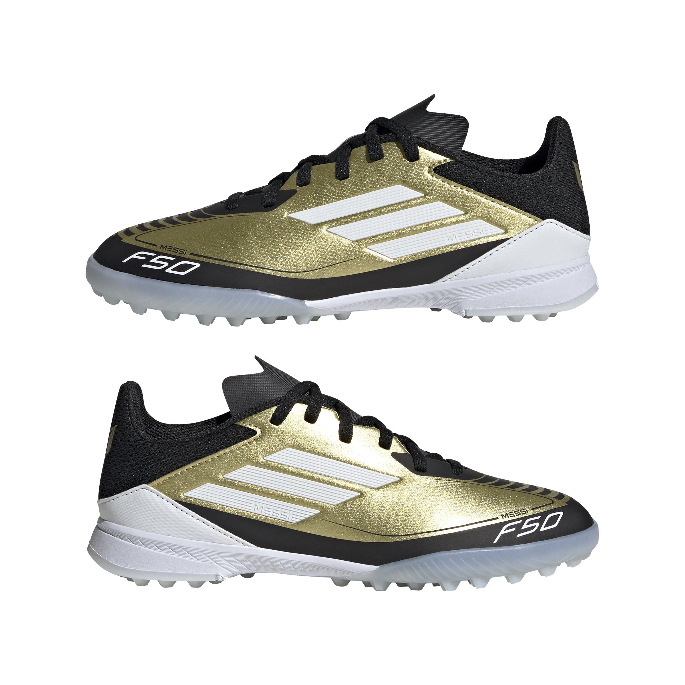 adidas F50 League TF J Messi- Gold Metallic/Cloud Black/ White