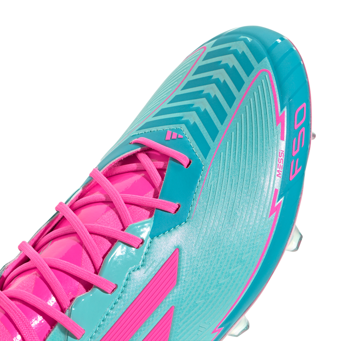 adidas F50 Elite Messi FG Firm Ground Soccer Cleats- Flash Aqua/ Lucid Pink/ Lucid Cyan