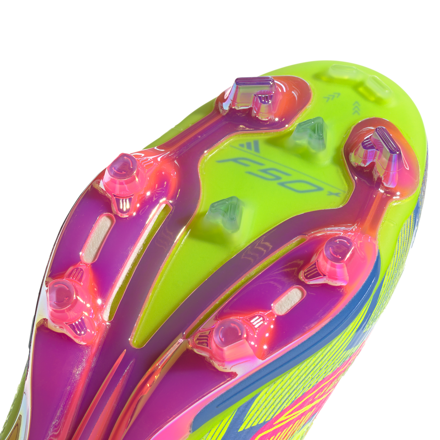 adidas F50+ Elite FG Firm Ground Soccer Cleat - Lucid Pink/ Lucid Lemon/ Blue Fusion