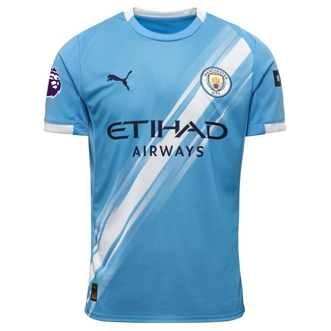 Puma Rico Lewis Manchester City Home Jersey 25/26 w/ EPL + Sponsor Patch (Team Light Blue/Puma White)