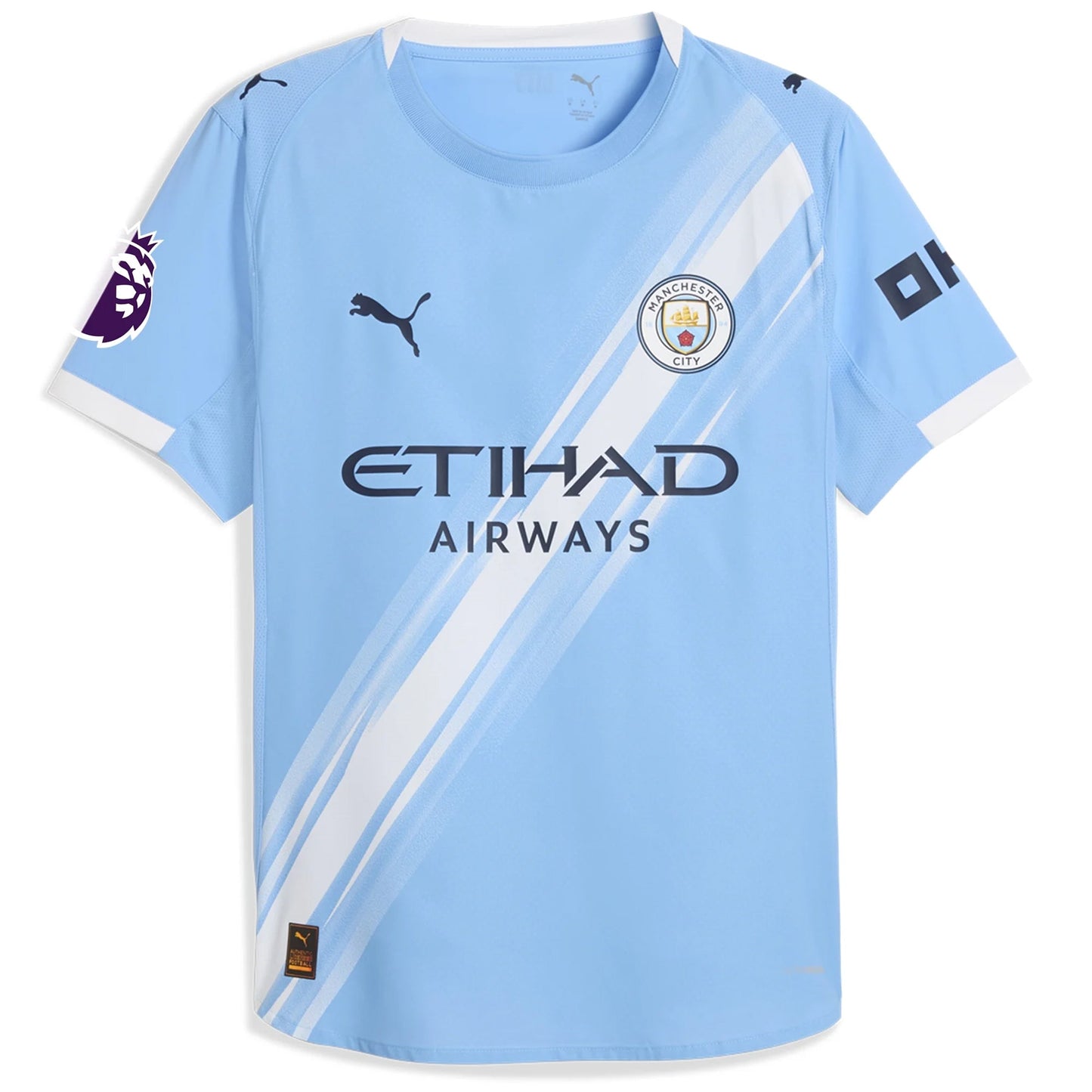 Puma Kevin De Bruyne Manchester City 25/26 Authentic Home Jersey w/ EPL + Sponsor Patch (Team Light Blue/White)
