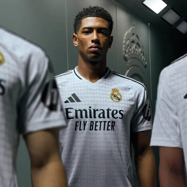 adidas Lunin Real Madrid Authentic Home Jersey w/ La Liga Patches 24/25 (White/Black)