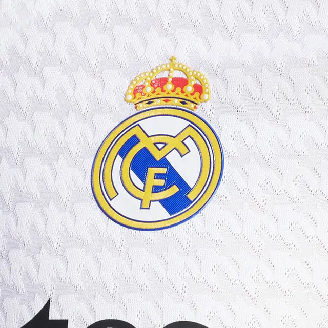 adidas Lunin Real Madrid Authentic Home Jersey w/ La Liga Patches 24/25 (White/Black)