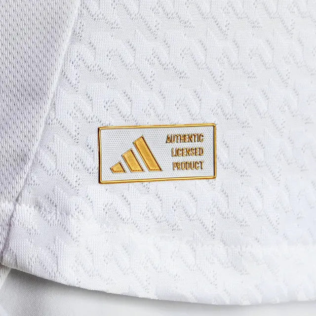 adidas Lunin Real Madrid Authentic Home Jersey w/ La Liga Patches 24/25 (White/Black)