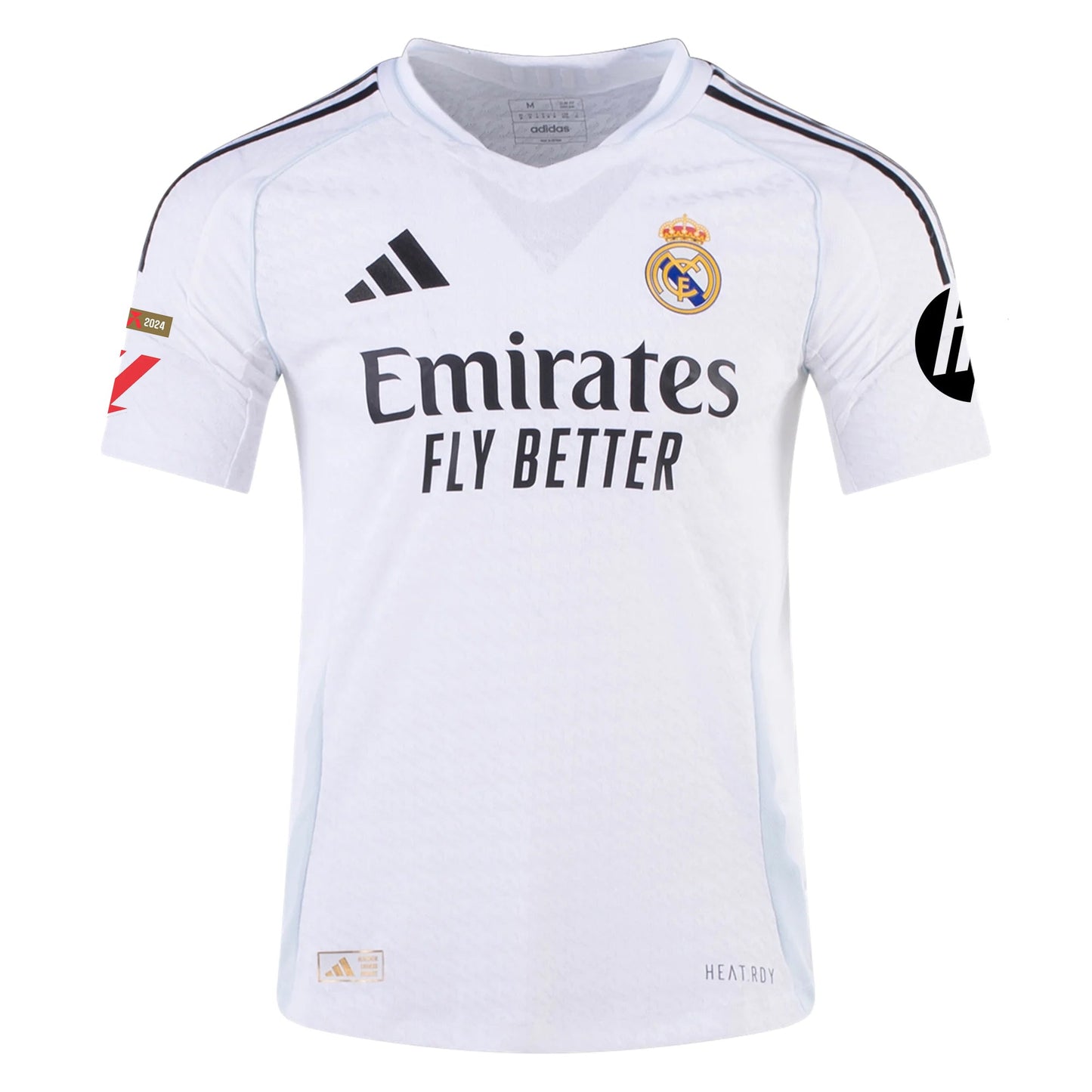 adidas Lunin Real Madrid Authentic Home Jersey w/ La Liga Patches 24/25 (White/Black)