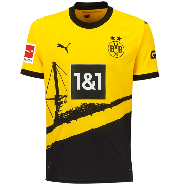 Puma Borussia Dortmund Pohlamann Home Jersey w/ Bundesliga Patch 23/24 (Cyber Yellow/Puma Black)