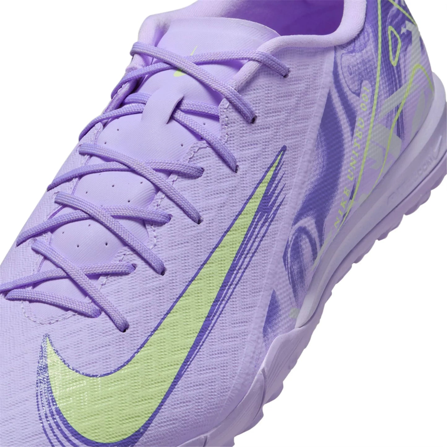 Nike United Mercurial Vapor 16 Academy TF Turf Soccer Cleat - Purple Agate/ Barely Volt