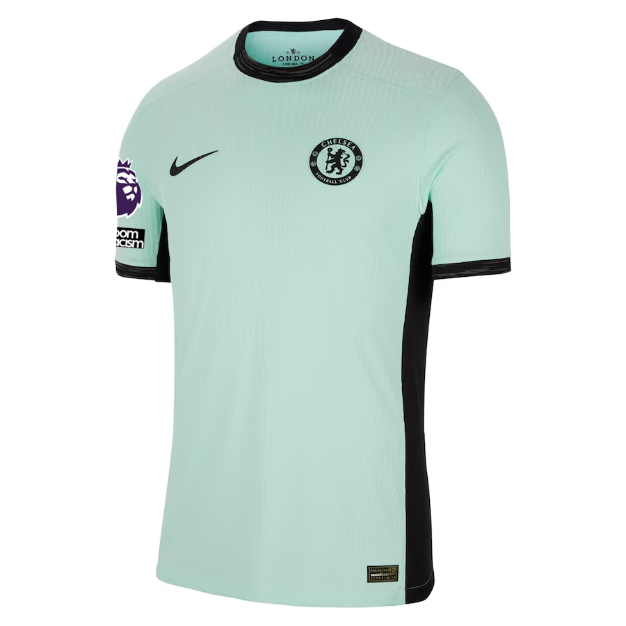 Nike Chelsea Authentic Raheem Sterling Match Vaporknit Third Jersey w/ EPL + No Room For Racism Patches 23/24 (Mint Foam/Black)