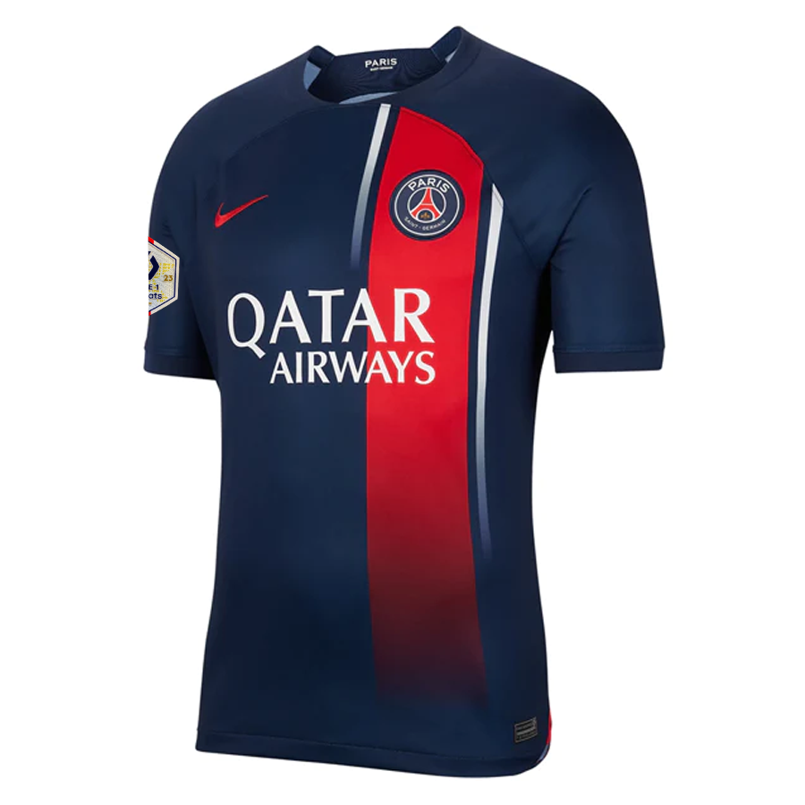 Nike Paris Saint-Germain Kylian Mbappé Home Jersey w/ Ligue 1 Champions Patch 23/24 (Midnight Navy)