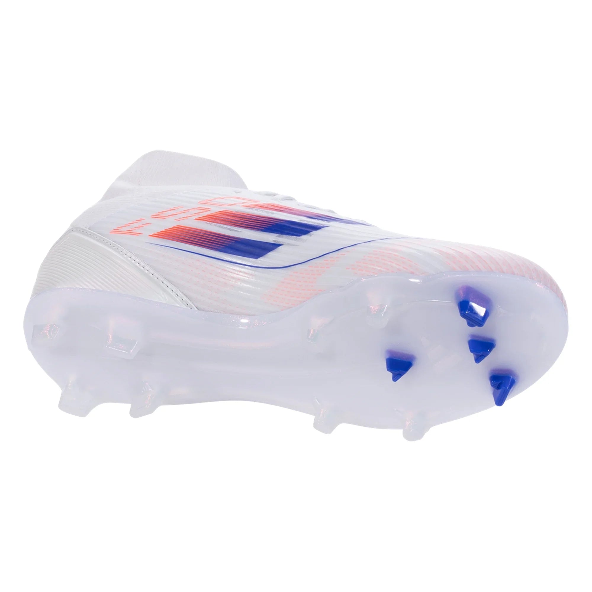 adidas F50 League Mid FG/MG Women’s Firm Ground Soccer Cleat - White/Solar Red/Lucid Blue