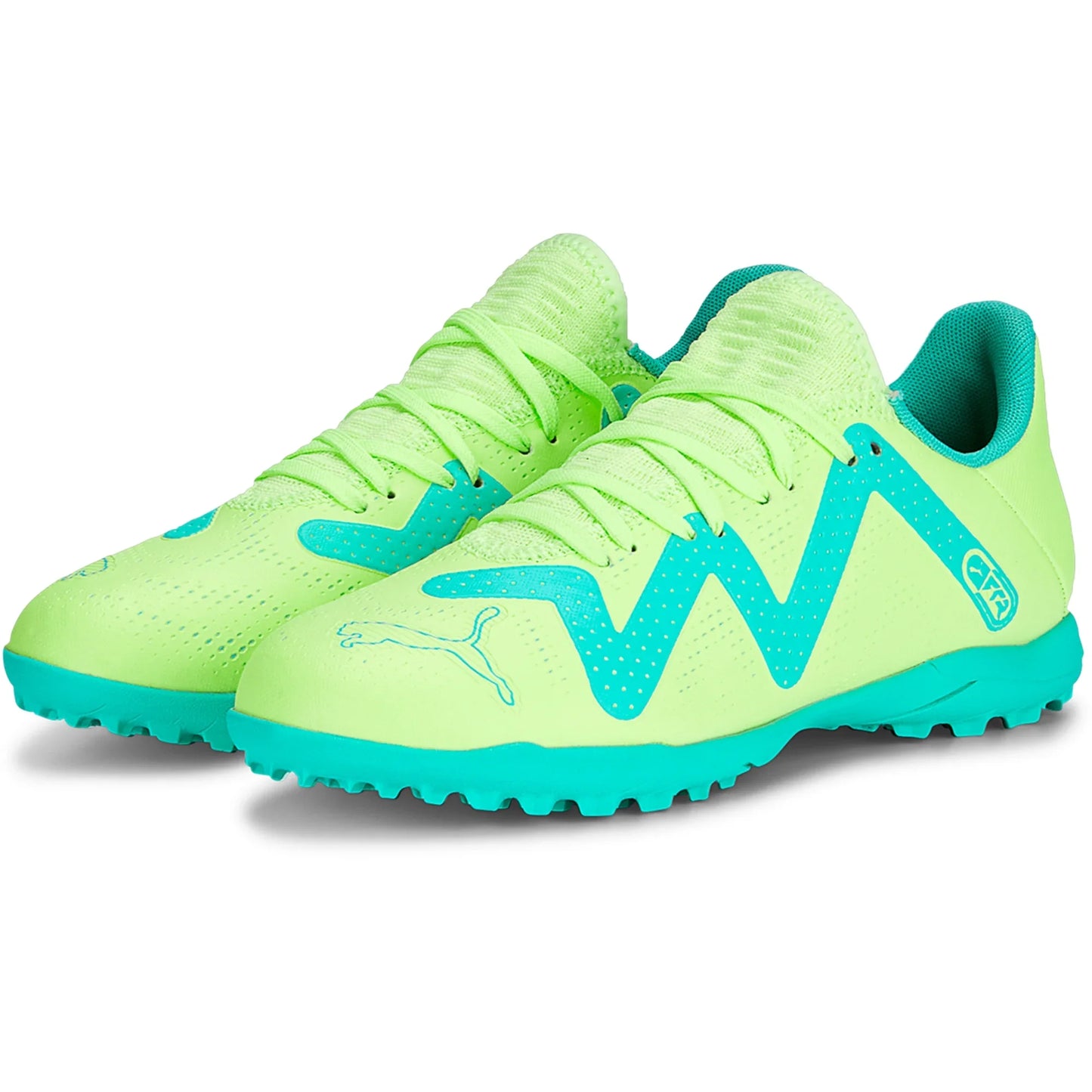Puma Future Play TT Turf Junior Soccer Cleat- Yellow/Black/Peppermint