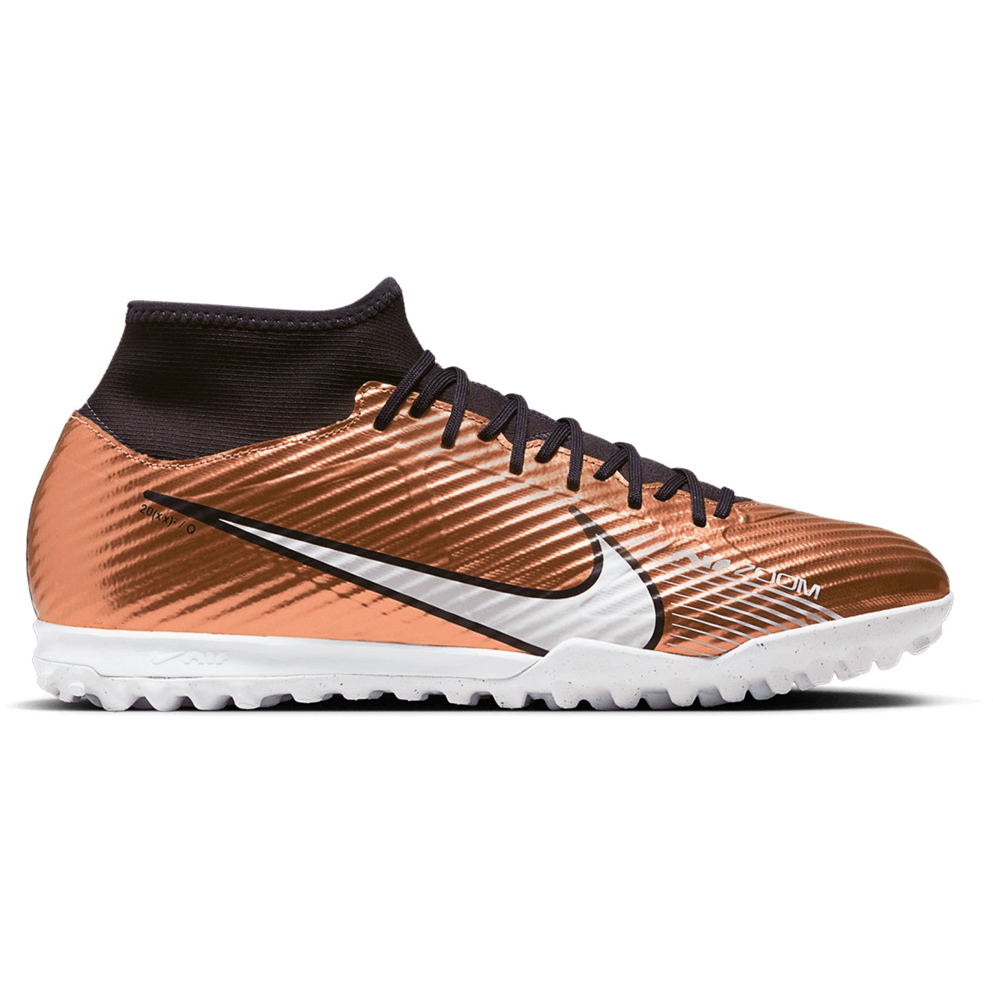 Nike Zoom Mercurial Superfly 9 Academy Q TF Turf Soccer Shoes - MetallicCopper