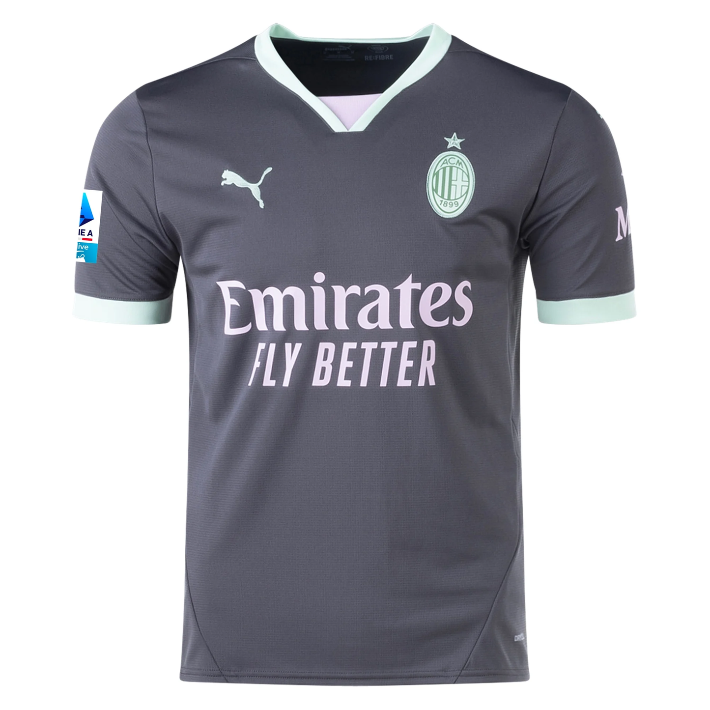 Puma AC Milan Joao Felix Third Jersey w/ Serie A Patch 24/25 (Shadow Gray/Fresh Mint)